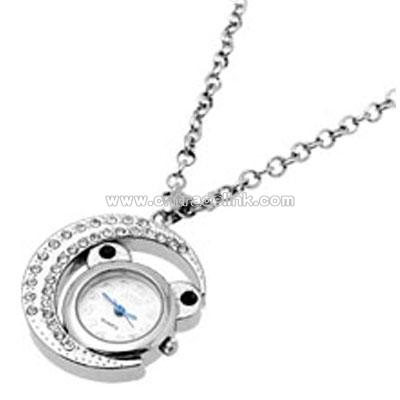 Jewelry Necklace Fairy Cat Moon Pendant Quartz Watch