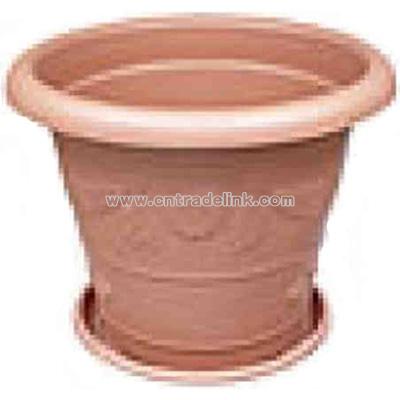 Straight plastic potting vase