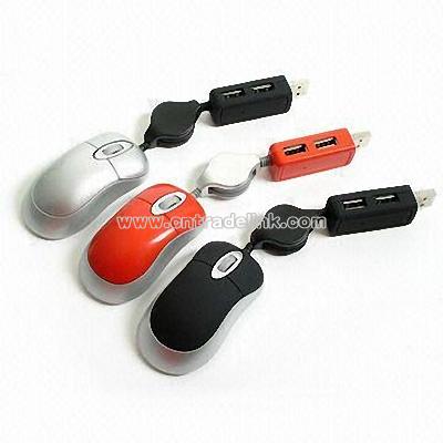 3D Mini Optical Mouse with USB Hub