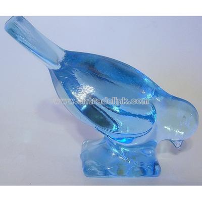 Blue Satin Glass Bird