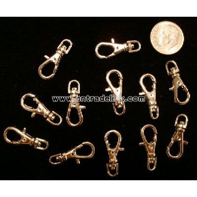 12 Silver Swivel hook lobster claw clasp