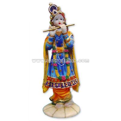 Krishna Statue (Blue & Gold)