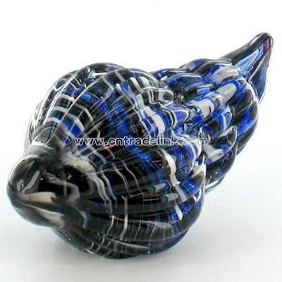 Hand Blown Glass Shell Art Statue Sculpture