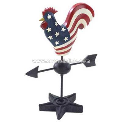 Patriotic Rooster Weathervane Statue