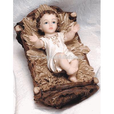 Spanish Infant With Resin Crib Florentine Statue (4 inch)