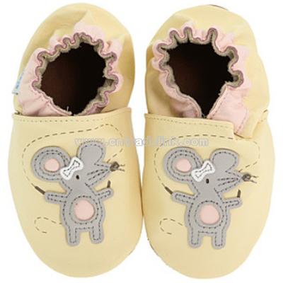 Soft Leather Cute Mouse Baby Shoes