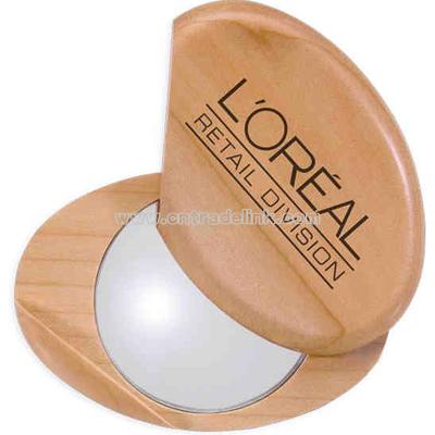 solid maple pocket mirror