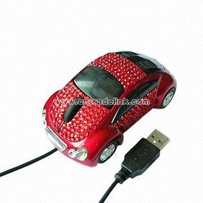 Crystal Beaded Computer Mouse in Car Shape