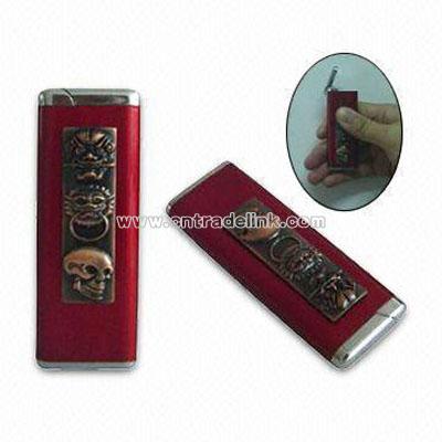 Engraved Human Skeleton Red Windproof Lighters