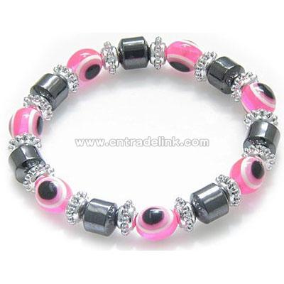 Evil Eye And Protection Magnetic Pink Eyes Hematite Bracelet