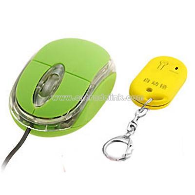 Crystal Green USB Computer Auto Lock / Unlock Optical Mouse With Wireless Key