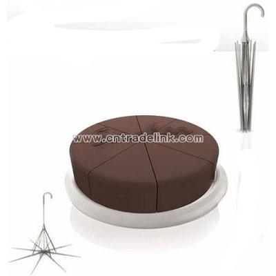 Umbrella-shaped cake cutter