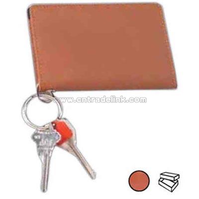 Leather ID keychain wallet