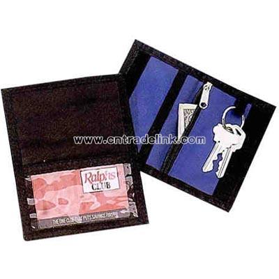 Basic 420 denier nylon wallet with exterior clear pocket