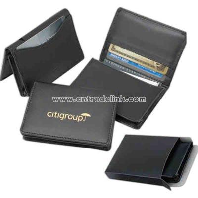 Black leather card wallet