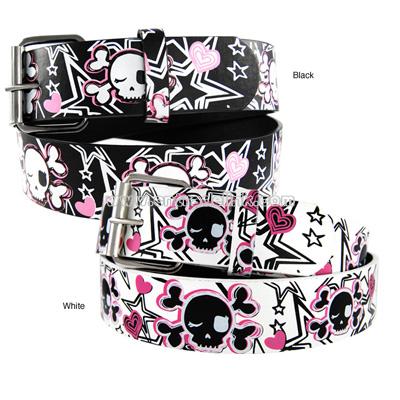 Iced Out Gear Women's 'Skulls Hearts & White Stars' Belt