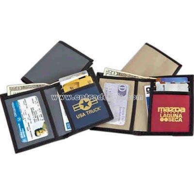 A sporty three credit card pocket wallet