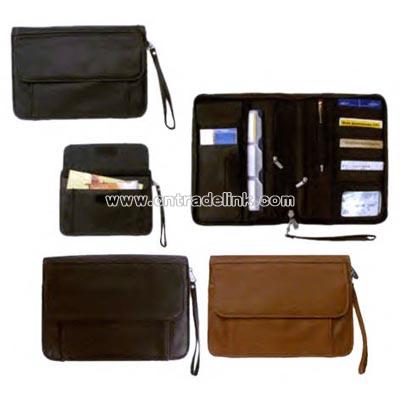 Genuine leather travel organizer