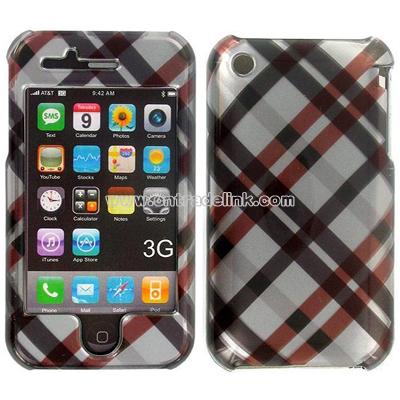 iPhone 3G Black Plaid Snap-on Protective Cover