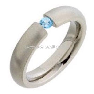 4mm D Shape Titanium Brushed Metal Ring