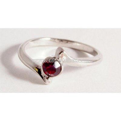 Ladies fashion ring silver coloured metal ring