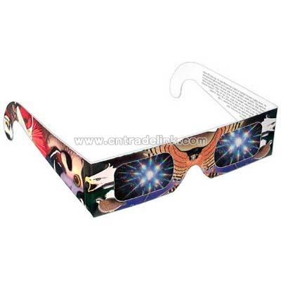 Birds of prey design 3-D rainbow eyeglasses