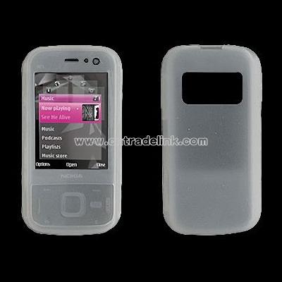 Silicone Case Cover for Nokia N85 Clear White