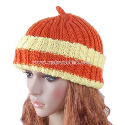 Hat Hand knit Crochet Beanie Girl