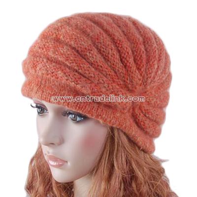 Cloche Hat Hand knit Crochet Beanie Girl