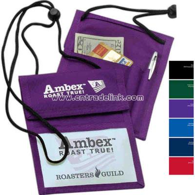 Convention badge holder with adjustable neck strap