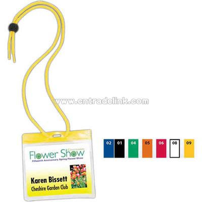 Large color coded name-tag with cord