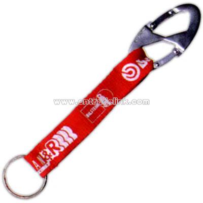 Split key ring with round belt loop - Polyester belt/key lanyard