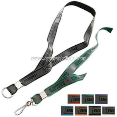 Reflective 1 ply woven polyester lanyard