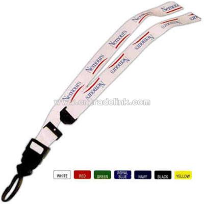 Woven polyester lanyard