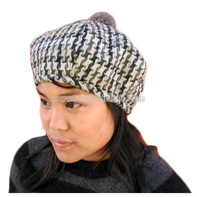 Houndstooth Beret