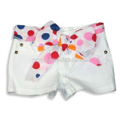 Girls Shorts, White