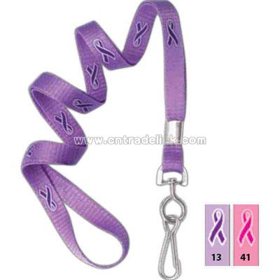 Awareness ribbon pre-printed lanyards