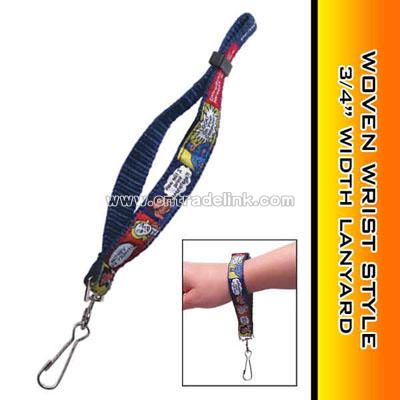 Soft polyester webbing woven wrist lanyard