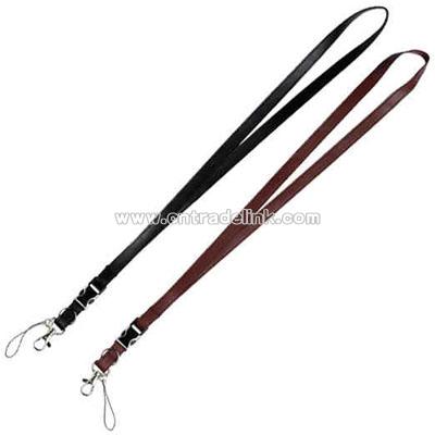 Leather look lanyard