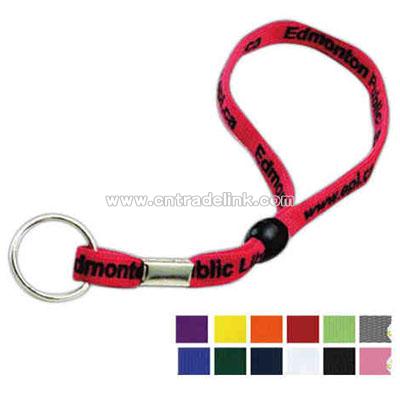 Key chain lanyard with tubular lace polyester cord