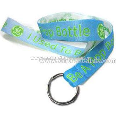 Soft polyester webbing recycled lanyard