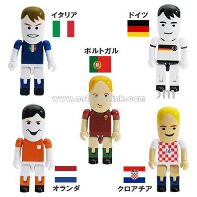 Cartoon USB Flash Drive with Football player shape