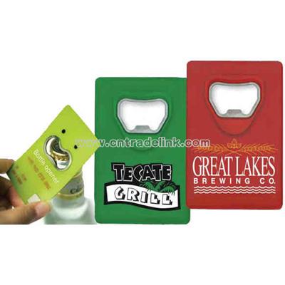 Credit card style bottle opener