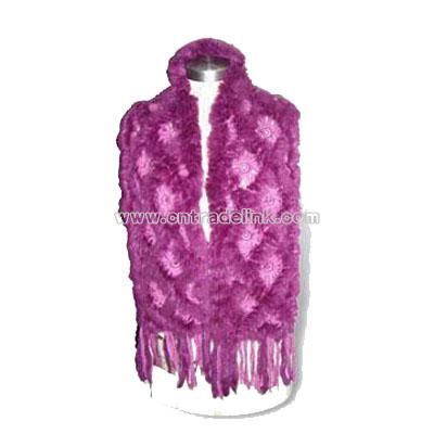 Knitted Women Winter Fur Scarf