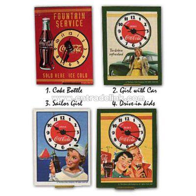 3.5" Antique Coca-Cola Ad Matchbox Desk Clock