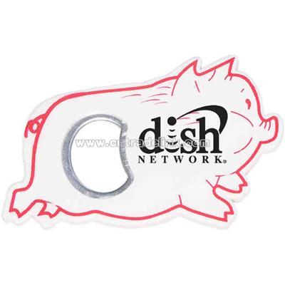 Jumbo size pig shape magnetic bottle opener