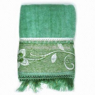 100% Cotton Flower Border Bath Towel