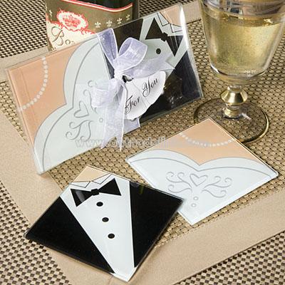 Bride and Groom Coaster Set