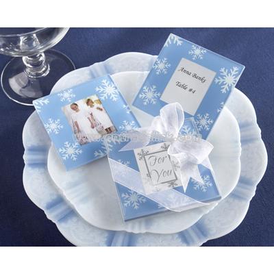 "Winter Snowfall" Glass Photo Coasters