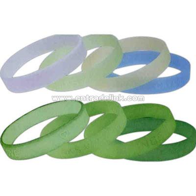 Glow in the dark bracelet with debossed imprinting - Silicone bracelet.